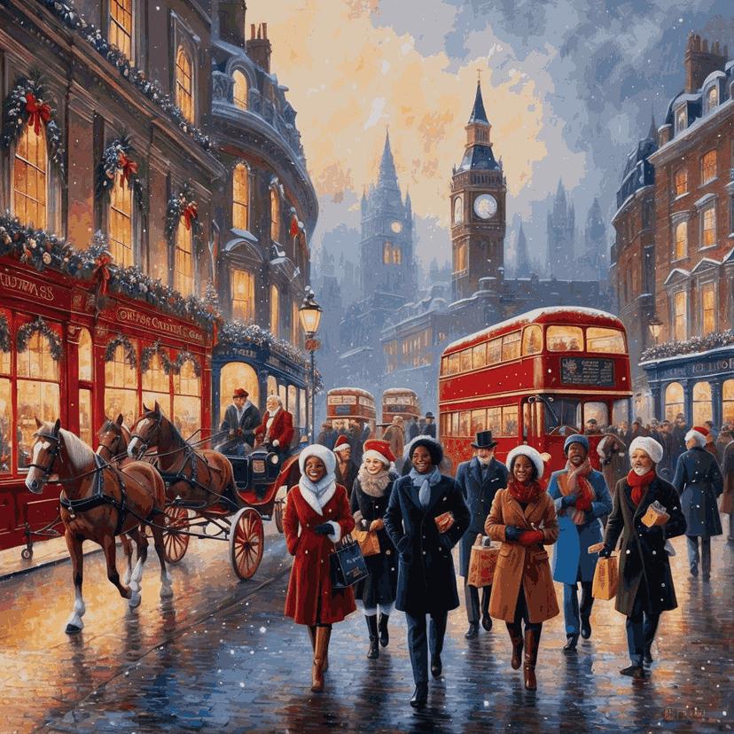 "Christmas in London" Paint by Numbers Kit - 208687a6febe73760ce7582b8137b27e