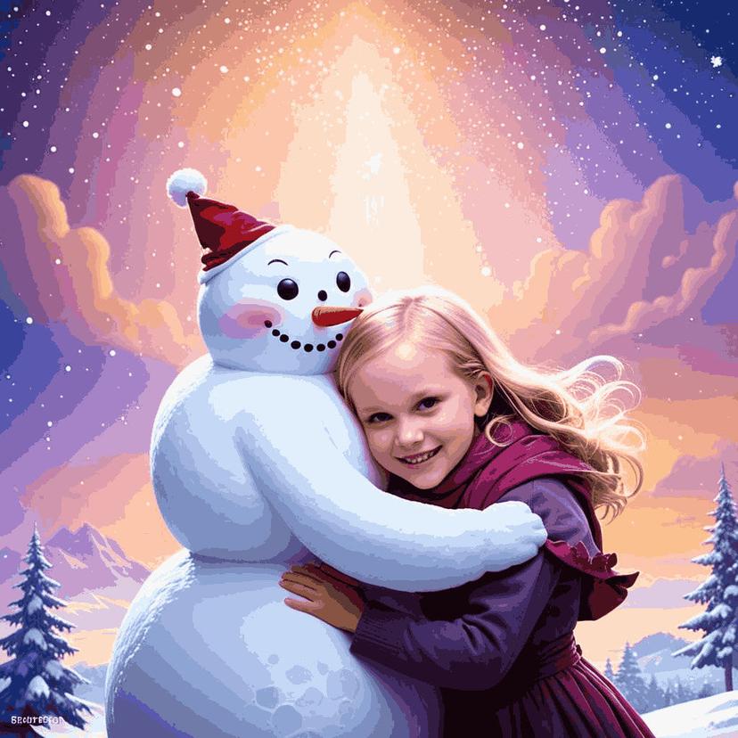 "Winter Wonderland Snowman Hug" Paint by Numbers Kit - 4da665cf81a3650dc12b4a1ac2e77205