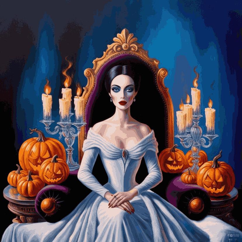 "Halloween Princess" Paint by Numbers Kit - 612116578d86ccb88e3cba55856aeab2