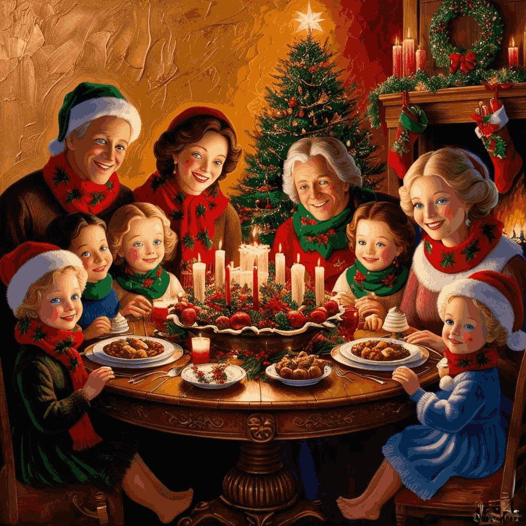 "Festive Family Christmas" Paint by Numbers Kit - 65a4baadfc2aaddbae0dfabe1ea5d699