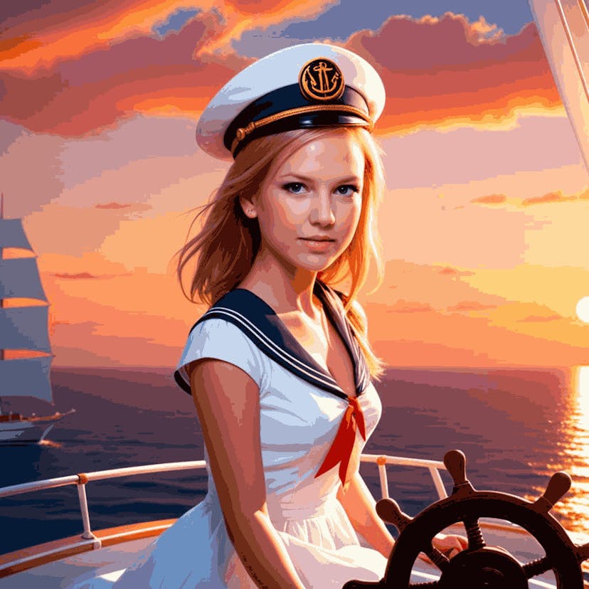 "Sailor's Sunset" Paint by Numbers Kit - 80d5df2d36b11ea2abef0d792a805e0b