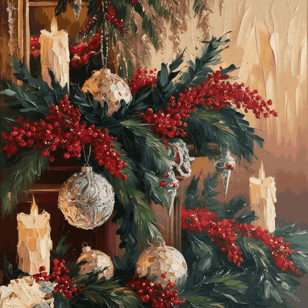 "Festive Christmas Elegance" Paint by Numbers Kit - 8fefae05650106573fcc6cfd9bc6555a