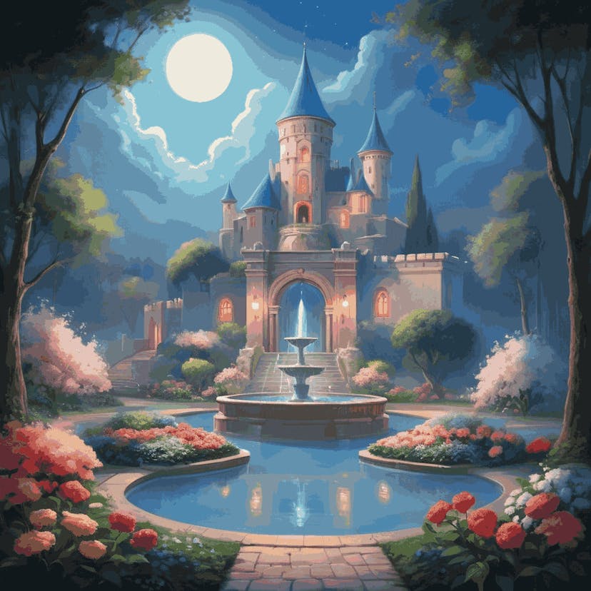 "Fairy Tale Palace" Paint by Numbers Kit - Default_Acrylic_painting_of_A_scene_inspired_by_a_foggy_early_1-quantized_2f3392a0-d19b-49cc-9fef-43cf5841e1ac