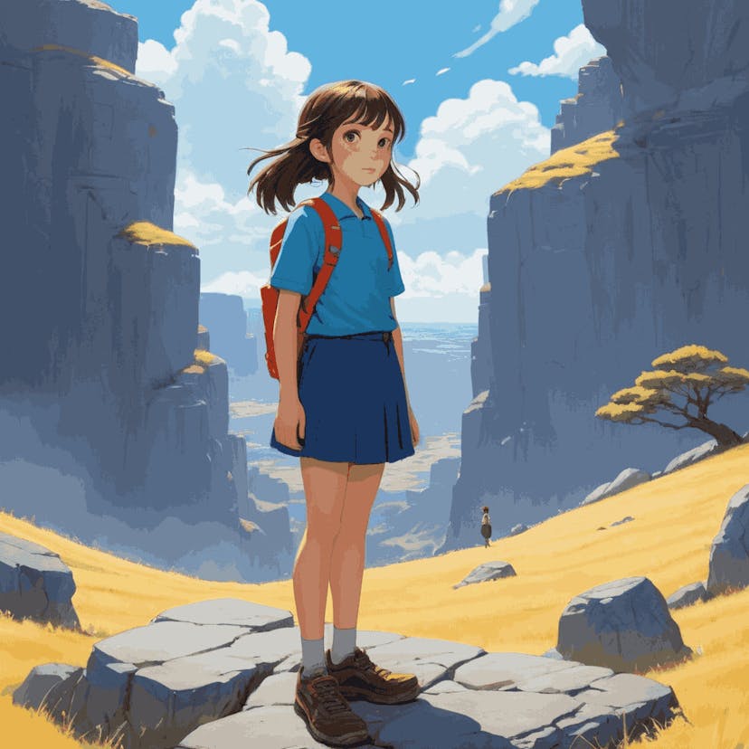 "Mountain Adventure" Paint by Numbers Kit - Default_Acrylic_painting_of_Brunette_girl_13_years_old_long_ha_1-quantized_77fbdfab-a4a4-4958-9d81-dc38cabdb7cb