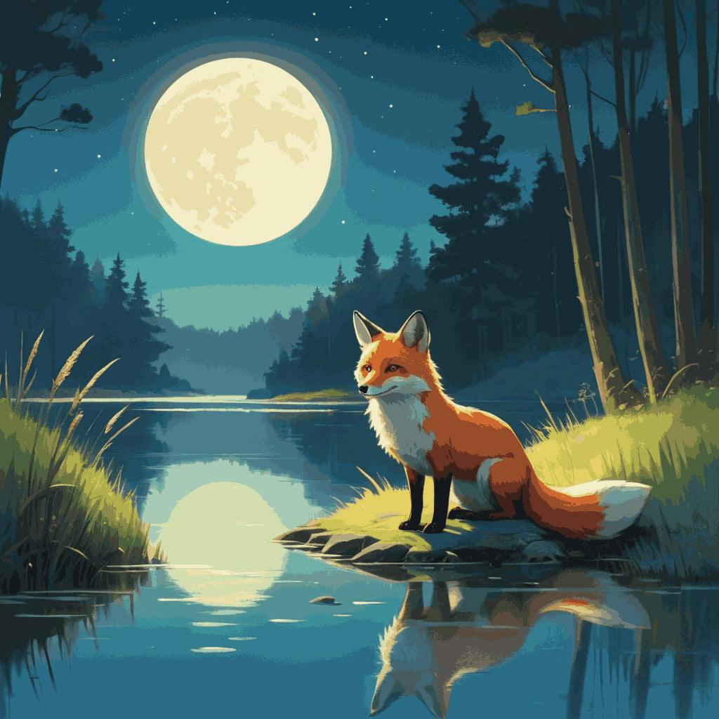 "Moonlit Fox" Paint by Numbers Kit - Default_Acrylic_painting_of_Feifei_a_small_fox_character_stand_1-quantized_85ba0aec-895c-4646-8a72-d7df861f02fe