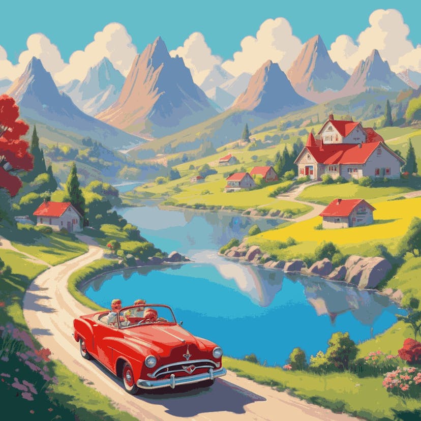 "Pastoral Path" Paint by Numbers Kit - Default_Bask_in_the_warm_nostalgia_of_1956_where_kitschy_whims_0-quantized_5656b47b-b795-43b2-b7f3-78c42b6c2277