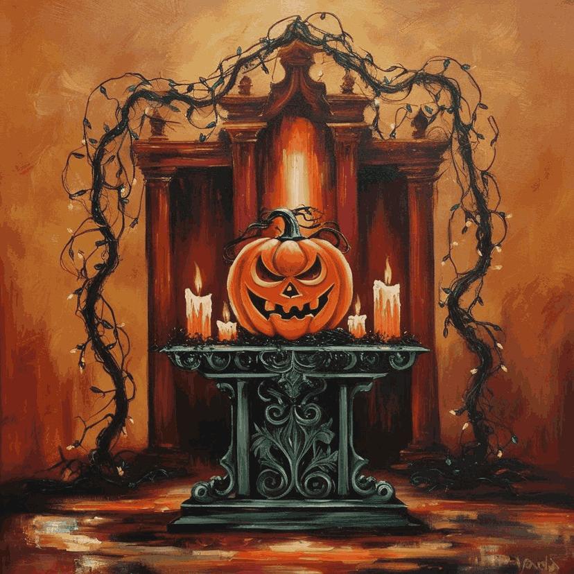 "Halloween Altar" Paint by Numbers Kit - ad222fce176b3a4f9de80e962f451aef