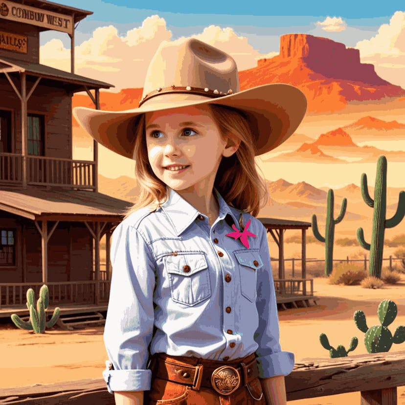 "Cowgirl Adventure in the Wild West" Paint by Numbers Kit - b540b54a45decee74dc609283f2abc2b