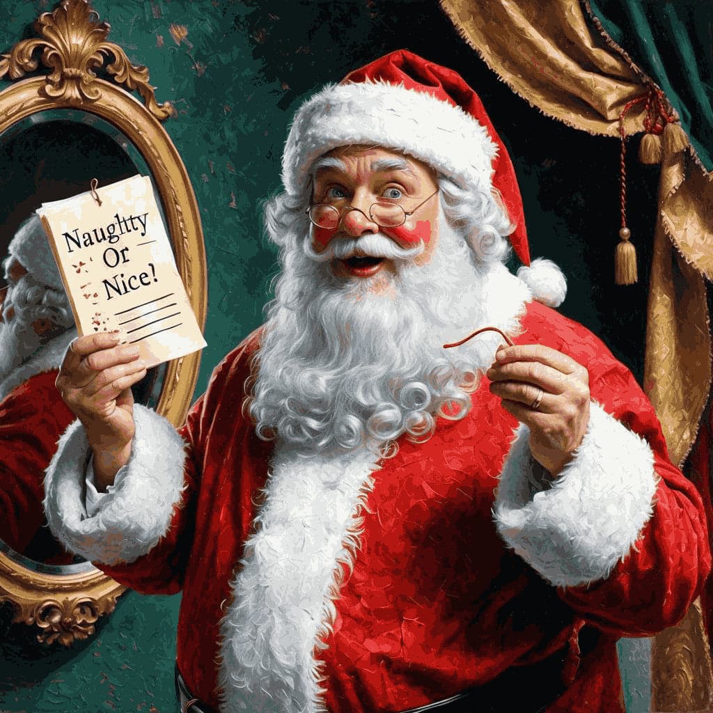 "Santa's Naughty or Nice List" Paint by Numbers Kit - ce32ac9382134329fef1cf5659d7a372