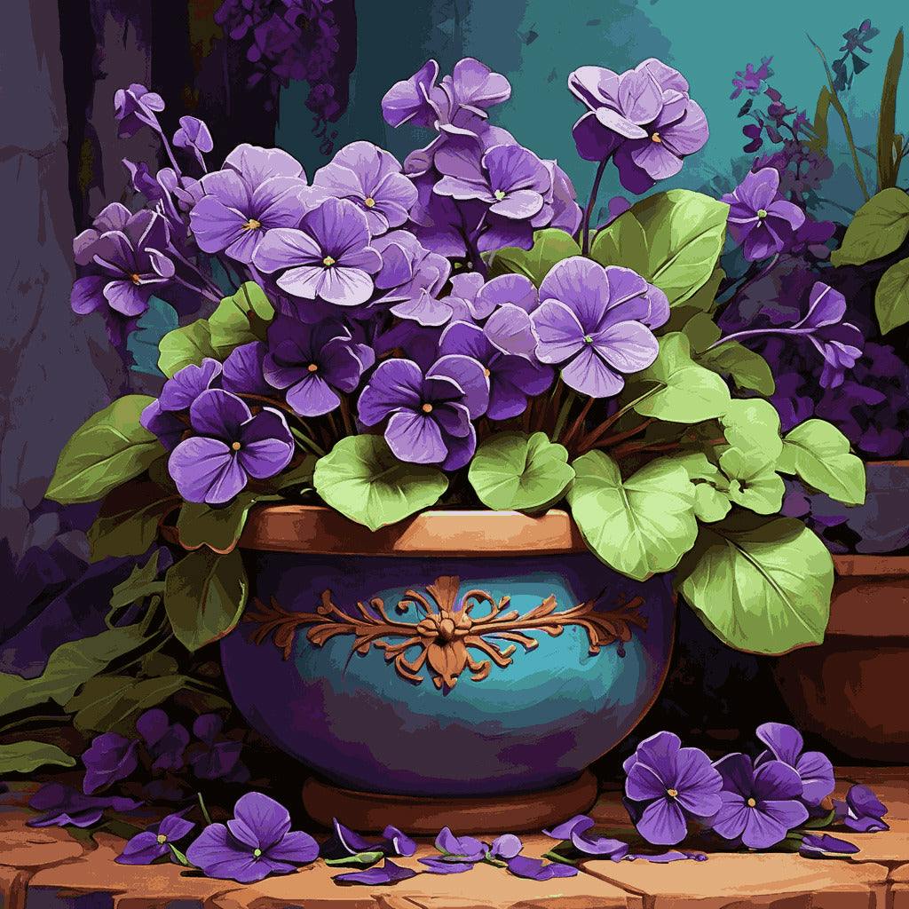 "Vibrant Violets" Paint by Numbers Kit - default_acrylic_painting_of_a_beautiful_painting_with_a_vibran_0_8153785f-a3be-465f-a342-c1d16eec5c85-quantized