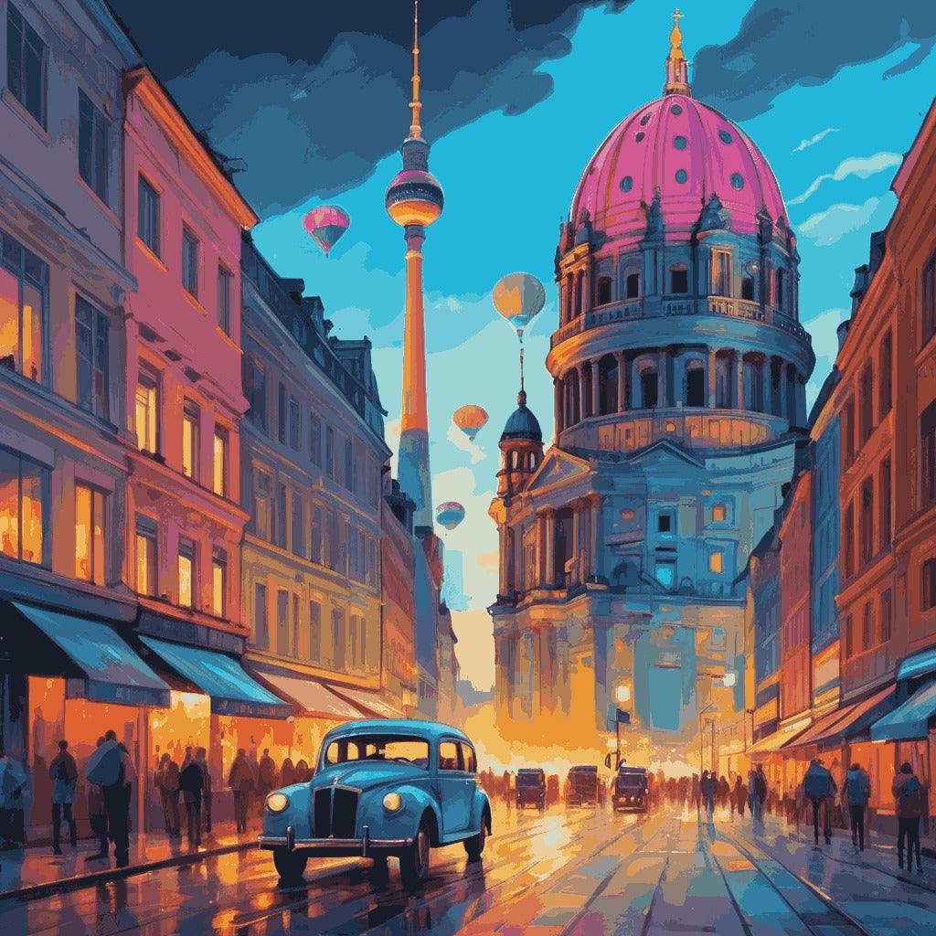 "City Lights" Paint by Numbers Kit - default_acrylic_painting_of_a_beautiful_painting_with_berlinhi_1-quantized_d4fe5372-b520-4c8e-8bde-bdbd50d553aa