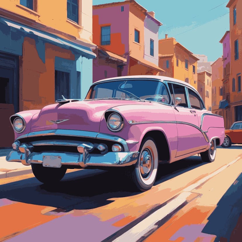 "Classic Wheels" Paint by Numbers Kit - default_acrylic_painting_of_a_beautiful_painting_with_carshigh_0-quantized_12820569-bfb4-45c8-9b74-a80b702c654a