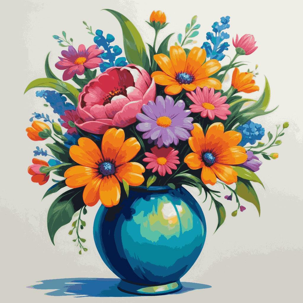 "Floral Delight" Paint by Numbers Kit - default_acrylic_painting_of_a_beautiful_painting_with_flowers_0-quantized_f7c5a696-9c7e-4a46-8910-5966e52e5024