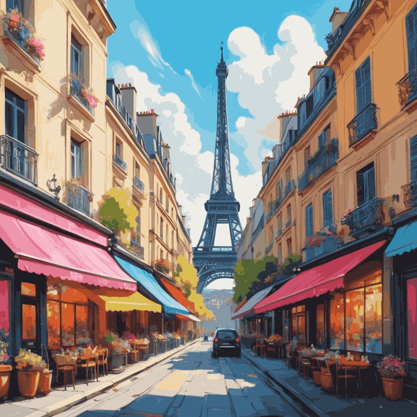 "Romantic Paris" Paint by Numbers Kit - default_acrylic_painting_of_a_beautiful_painting_with_parishig_0-quantized_6f45bd92-0841-49c8-bb7b-e51467971524