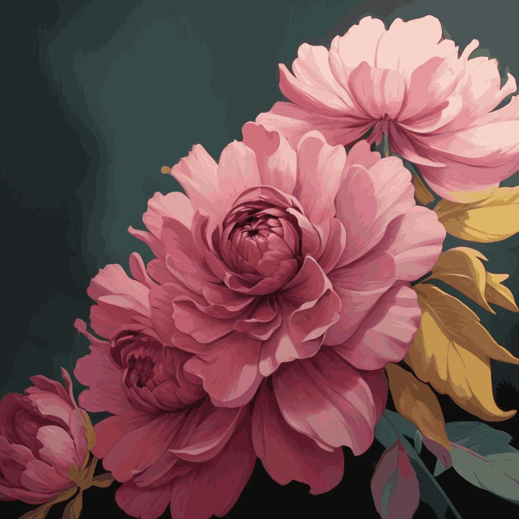 "Elegant Peonies" Paint by Numbers Kit - default_acrylic_painting_of_a_beautiful_painting_with_trippy_f_1-quantized_9ec88079-6991-4187-aa2e-064b9a5d73d4