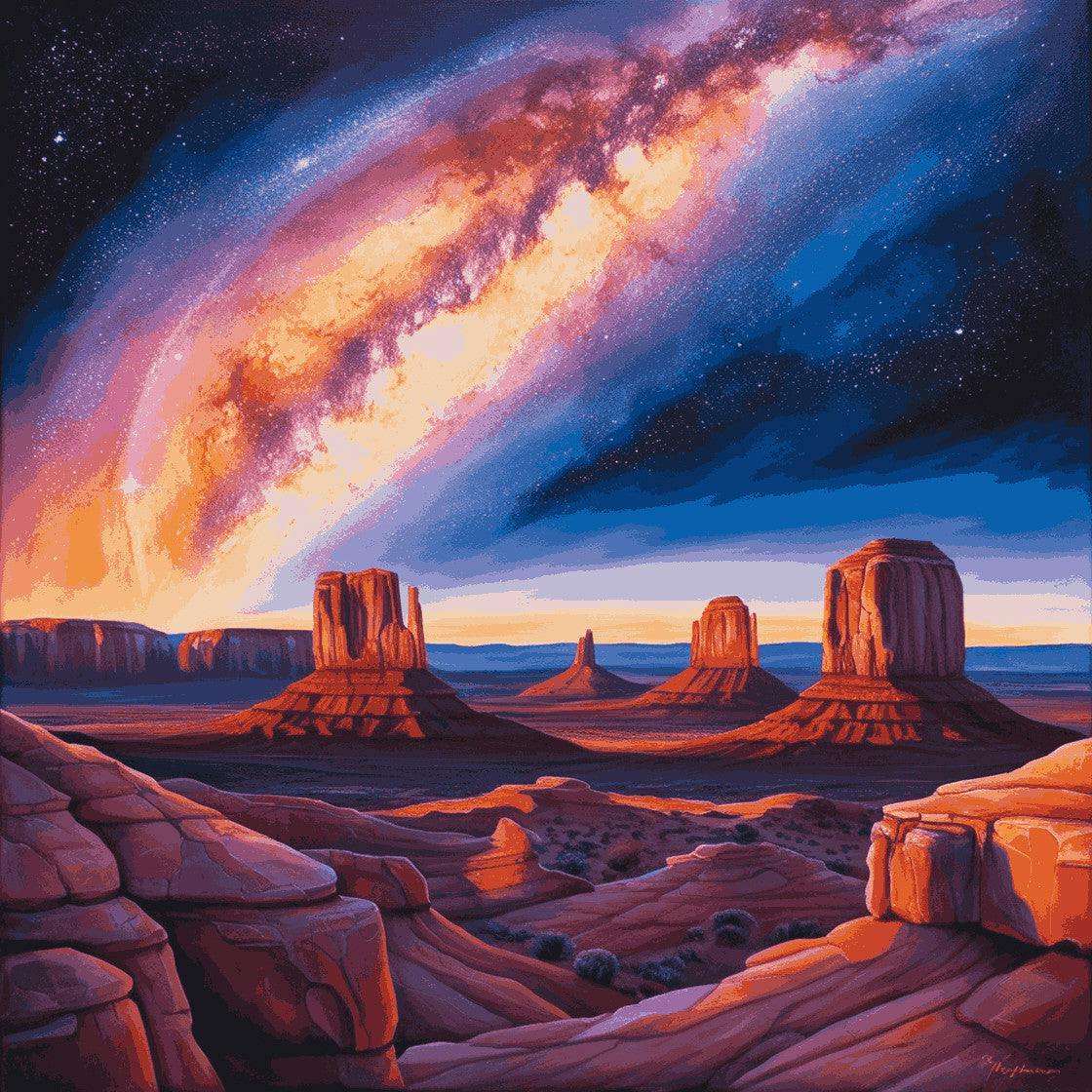 "Cosmic Monument Valley" Paint by Numbers Kit - e357b78772ab0e831d22b7661512613f