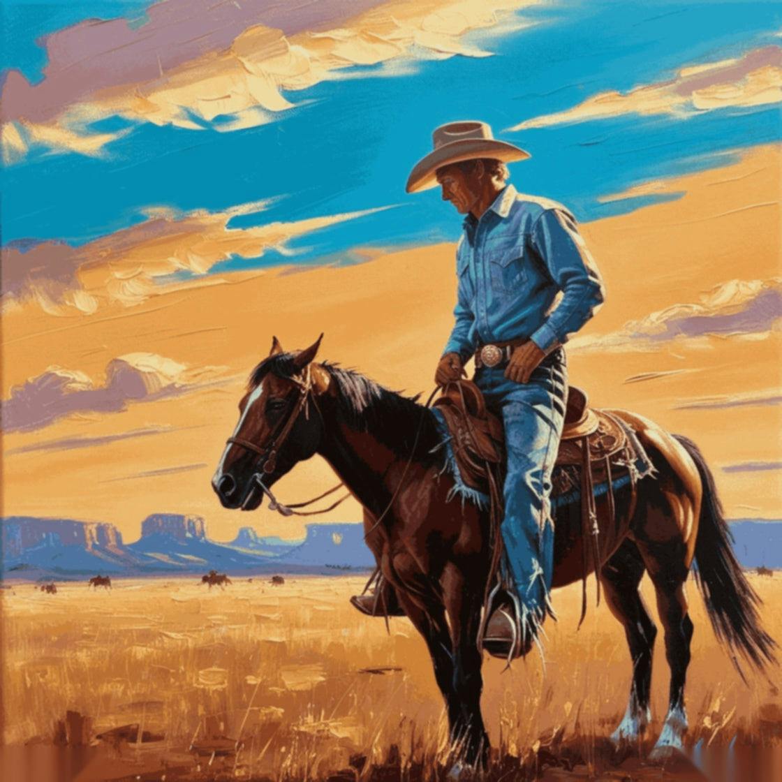 「孤独なカウボーイ」塗り絵キット - inpainted_default_oil_on_canvas_cowboy_painting_depicting_a_lone_figure_0-quantized_3055ab6c-7a33-405f-9509-25e5b3179f18