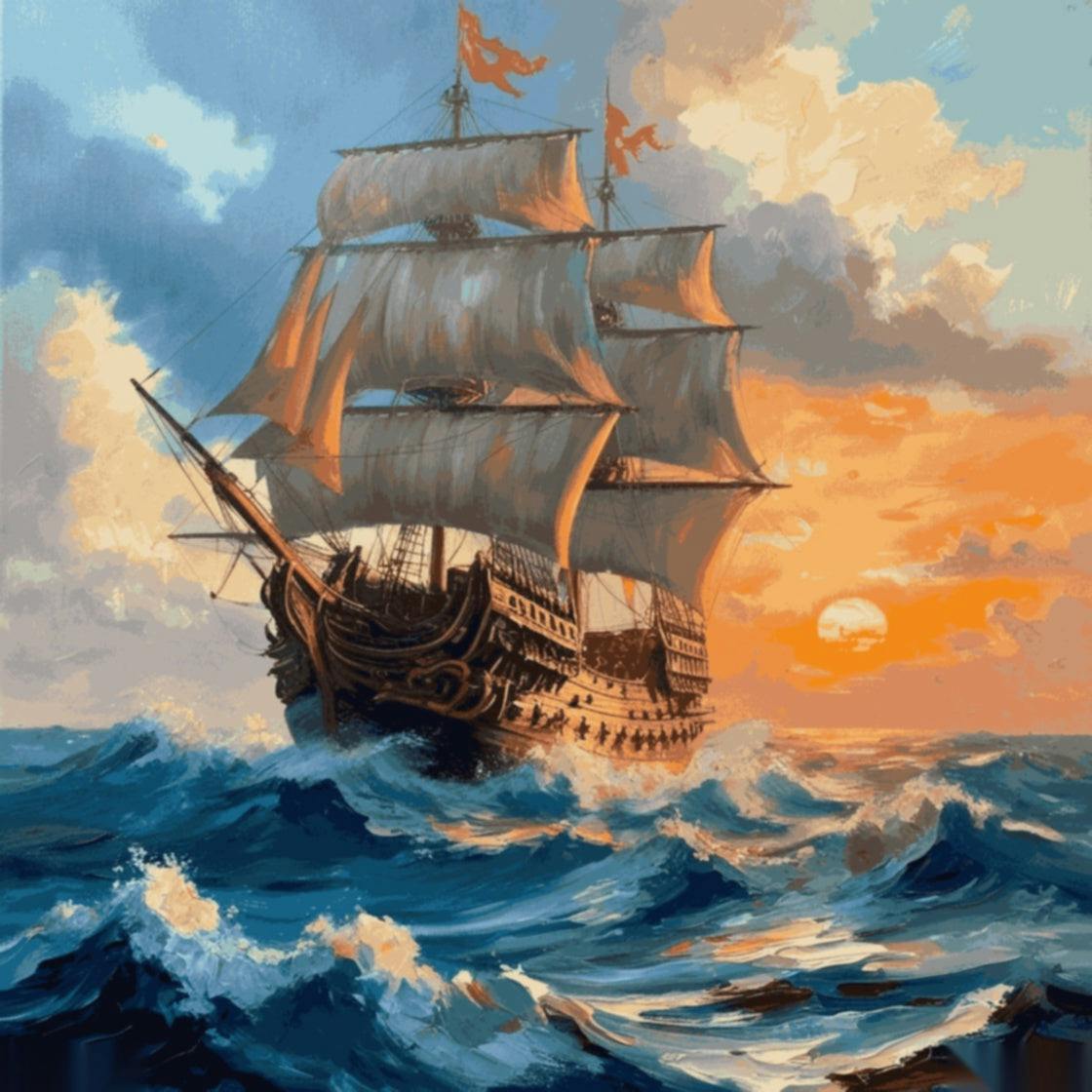 「威厳のあるガレオン船」塗り絵キット - inpainted_default_oil_on_canvas_ship_painting_depicting_a_majestic_galle_0-quantized_8c16a4f4-049d-4f1a-bd09-98cf5f2820bf