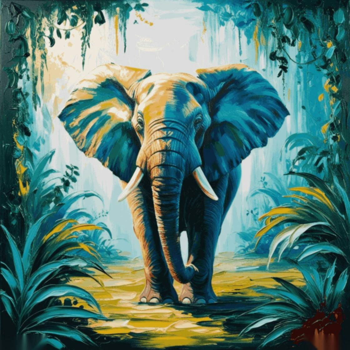 「威厳のある象」塗り絵キット - inpainted_default_vibrant_elephant_painting_on_textured_canvas_depicting_0-quantized_3792dd1b-386d-43bb-b809-18d6f9bfb8b8