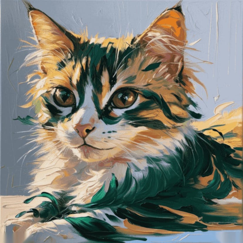 「鮮やかな猫のポートレート」塗り絵キット - inpainted_default_vibrant_feline_portrait_on_canvas_capturing_the_whimsi_0-quantized_f09f4bf1-327a-4f02-9557-671e9e65d7e6