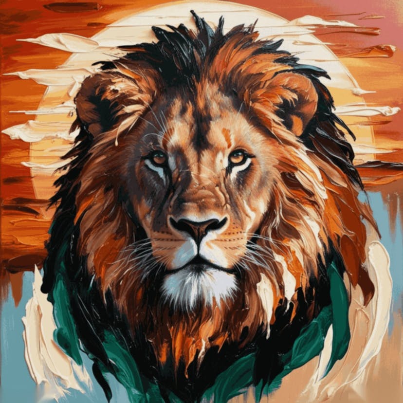 「威厳のあるライオン」塗り絵キット - inpainted_default_vibrant_oil_on_canvas_a_majestic_lions_portrait_with_e_1-quantized_15263253-6489-4754-828c-8f986c21103e