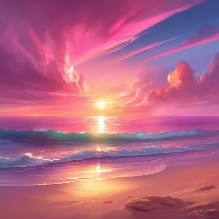 "Sunset Serenity Waves" Paint by Numbers Kit NO. 2 - replicate-prediction-7be1yakctnrgg0cet7msdaqpm0_21d4610b-a68b-43bf-b810-22a7630bb581