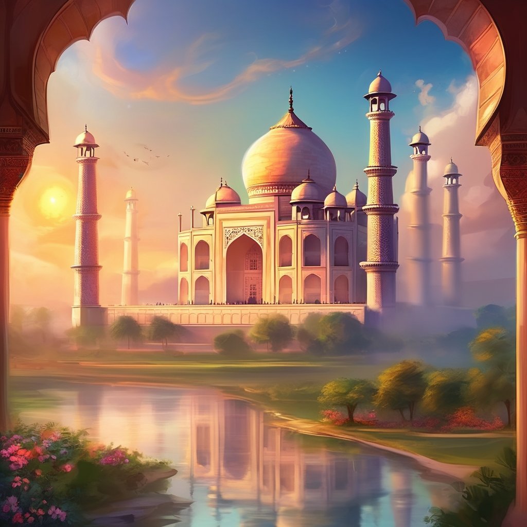 "Taj Mahal" Paint by Numbers Kit - replicate-prediction-hsredtd9y5rgj0cer8pse9h0cg_01735f6a-441c-4048-90cf-cd26e7d5952d