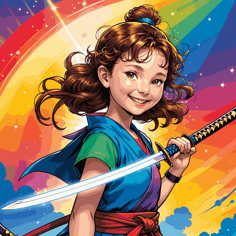 "Rainbow Samurai Girl" Paint by Numbers Kit - replicate-prediction-vmkrv7b7jsrgg0cgcj8vzp46qg-quantized