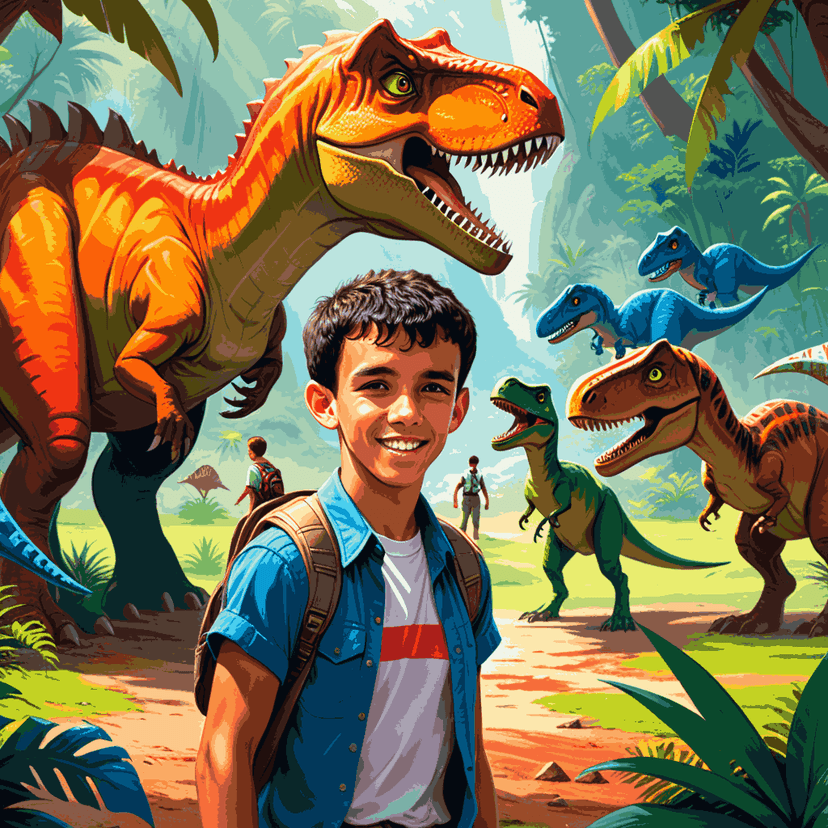 "Dinosaur Safari" Paint by Numbers Kit - s4qxcf5jkhrgm0cgjx0s48ac8m-quantized